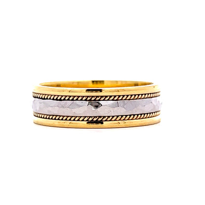 6mm Two-Tone Men's Band in 18k Yellow & Platinum