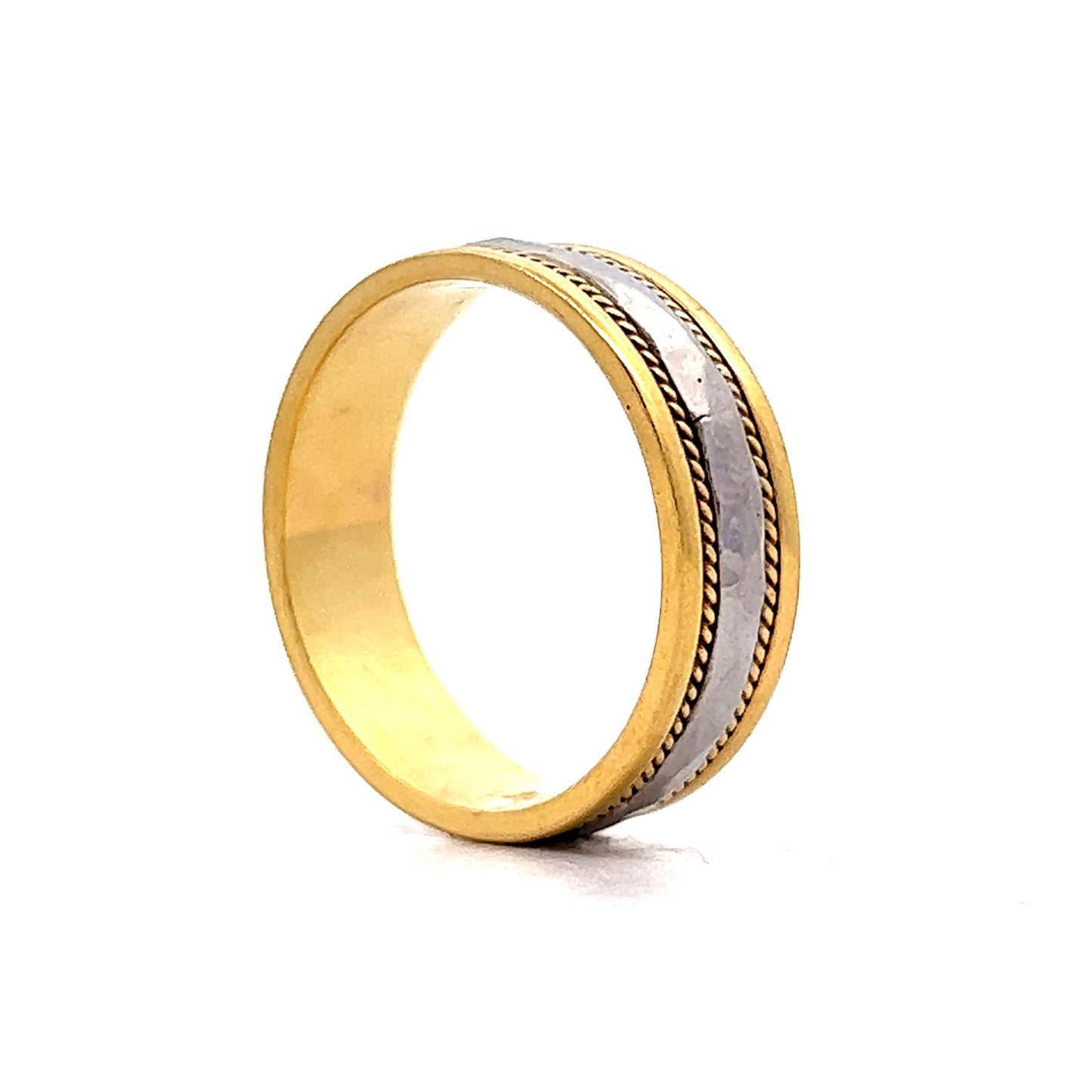 6mm Two-Tone Men's Band in 18k Yellow & Platinum