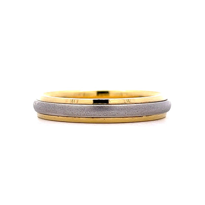 Men's 4mm Two-Tone Wedding Band in Platinum & 18k Yellow Gold