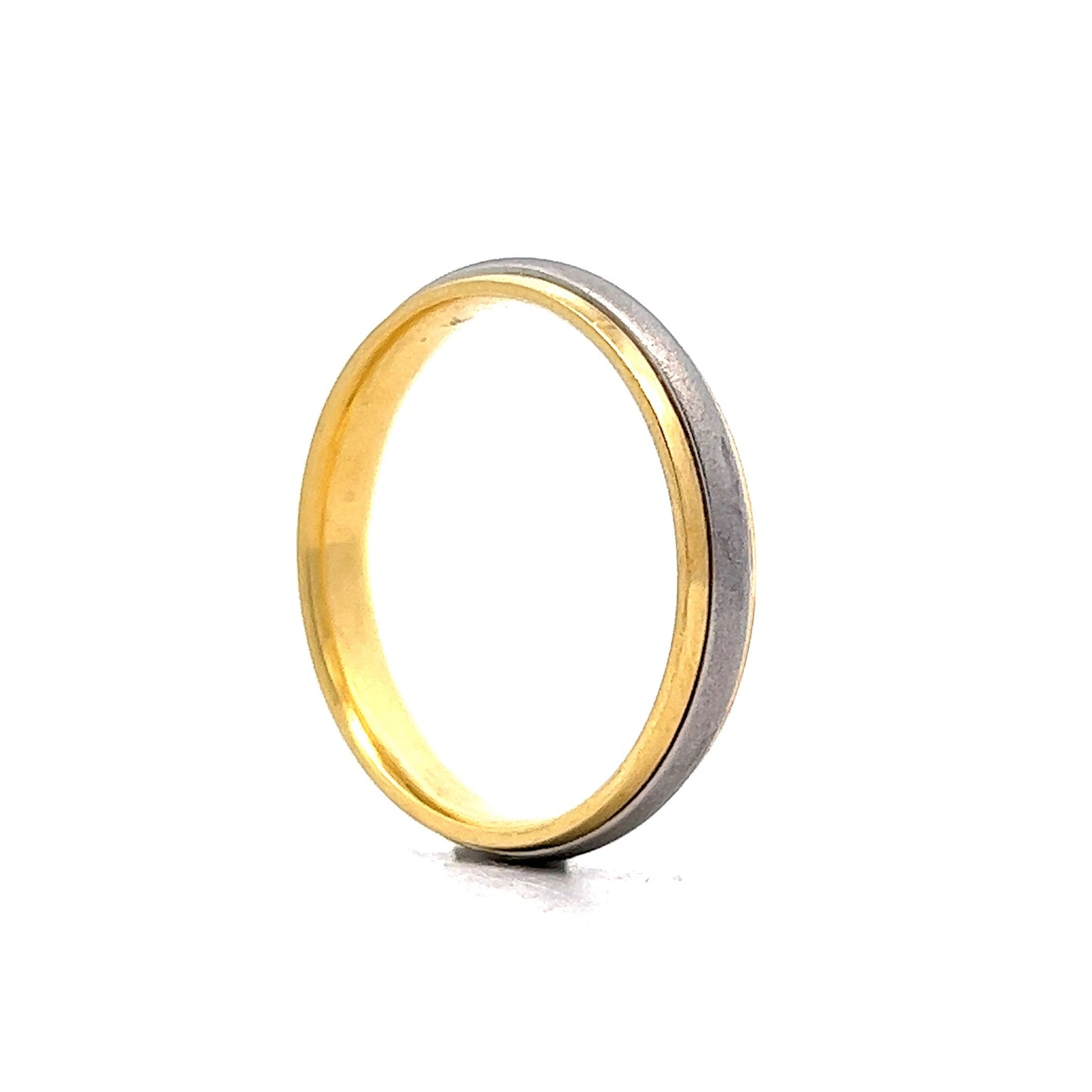 Men's 4mm Two-Tone Wedding Band in Platinum & 18k Yellow Gold
