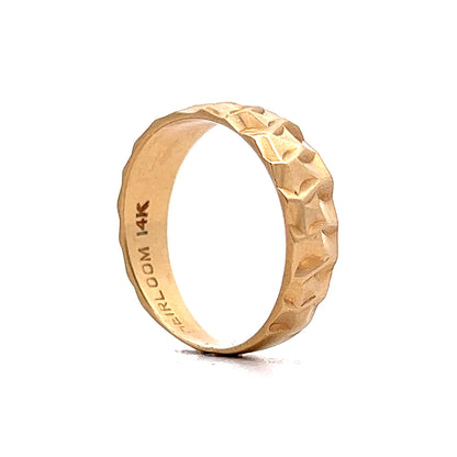 8mm Hammer Textured Band in 14k Yellow Gold