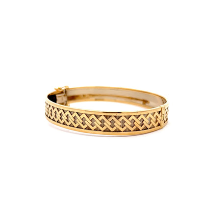 Geometric Bangle Bracelet in 18k Yellow & White Gold