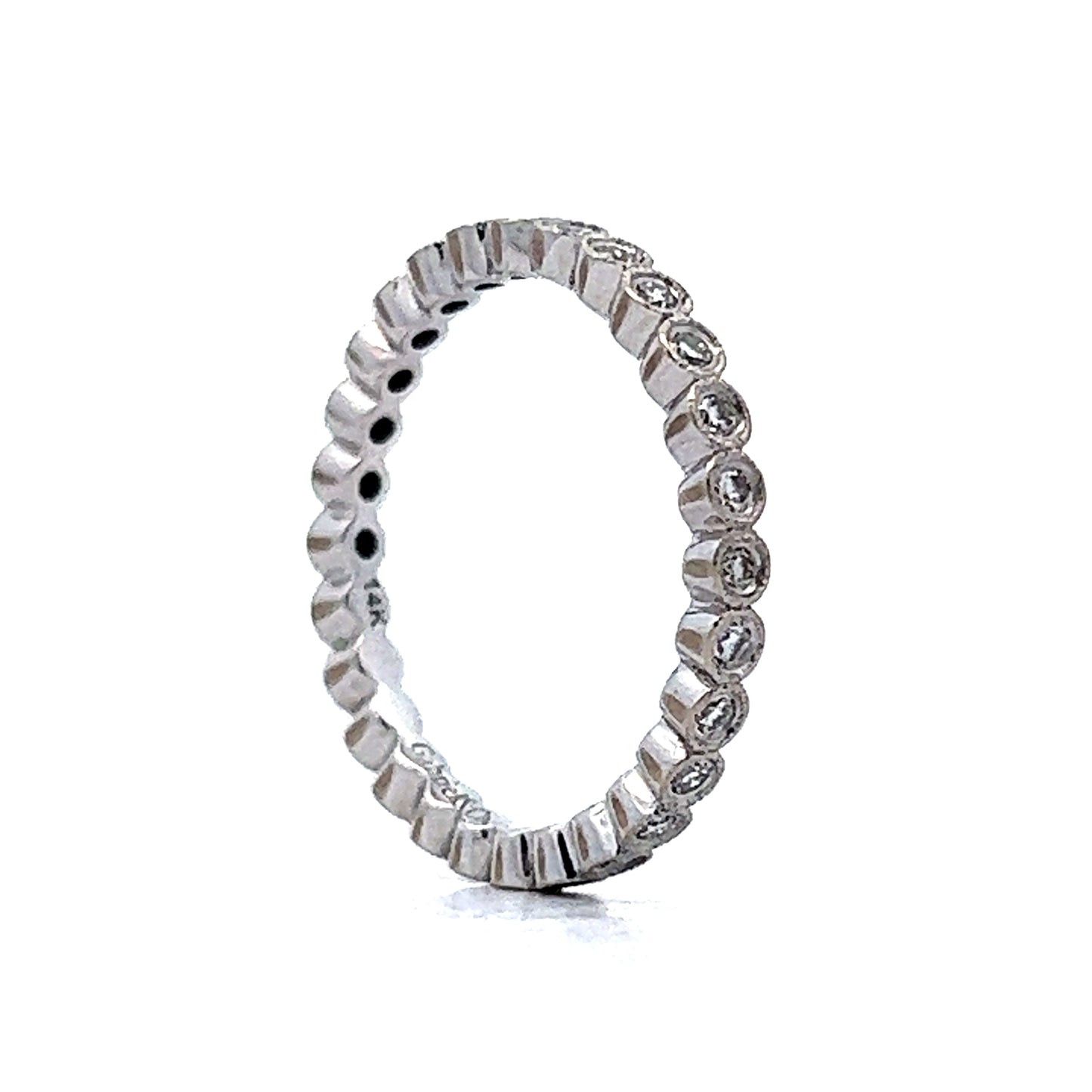 .29 Bezel Set Eternity Wedding Band in 14k White Gold