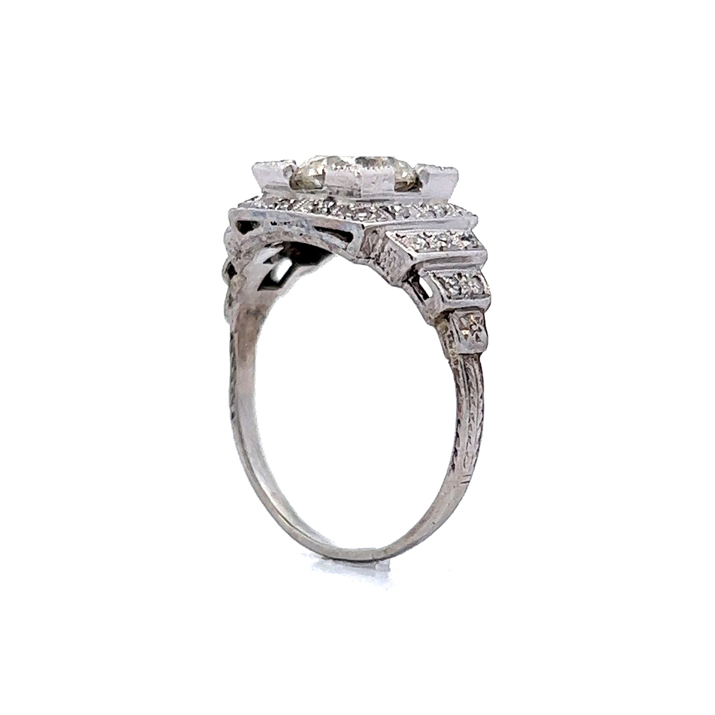 1.51 Vintage Art Deco Engagement Ring in Platinum