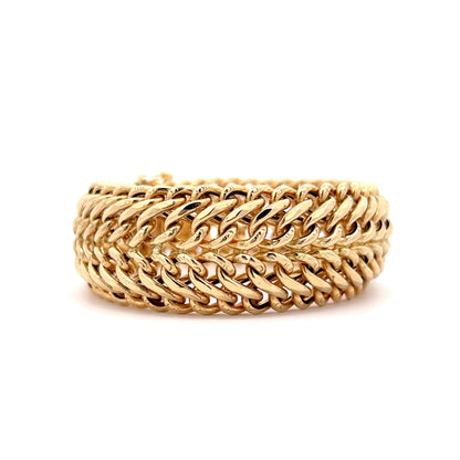 Braided Curb Link Bracelet in 18k Yellow Gold