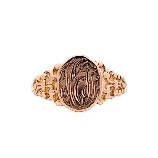 Antique Victorian Signet Ring in 14k Yellow Gold