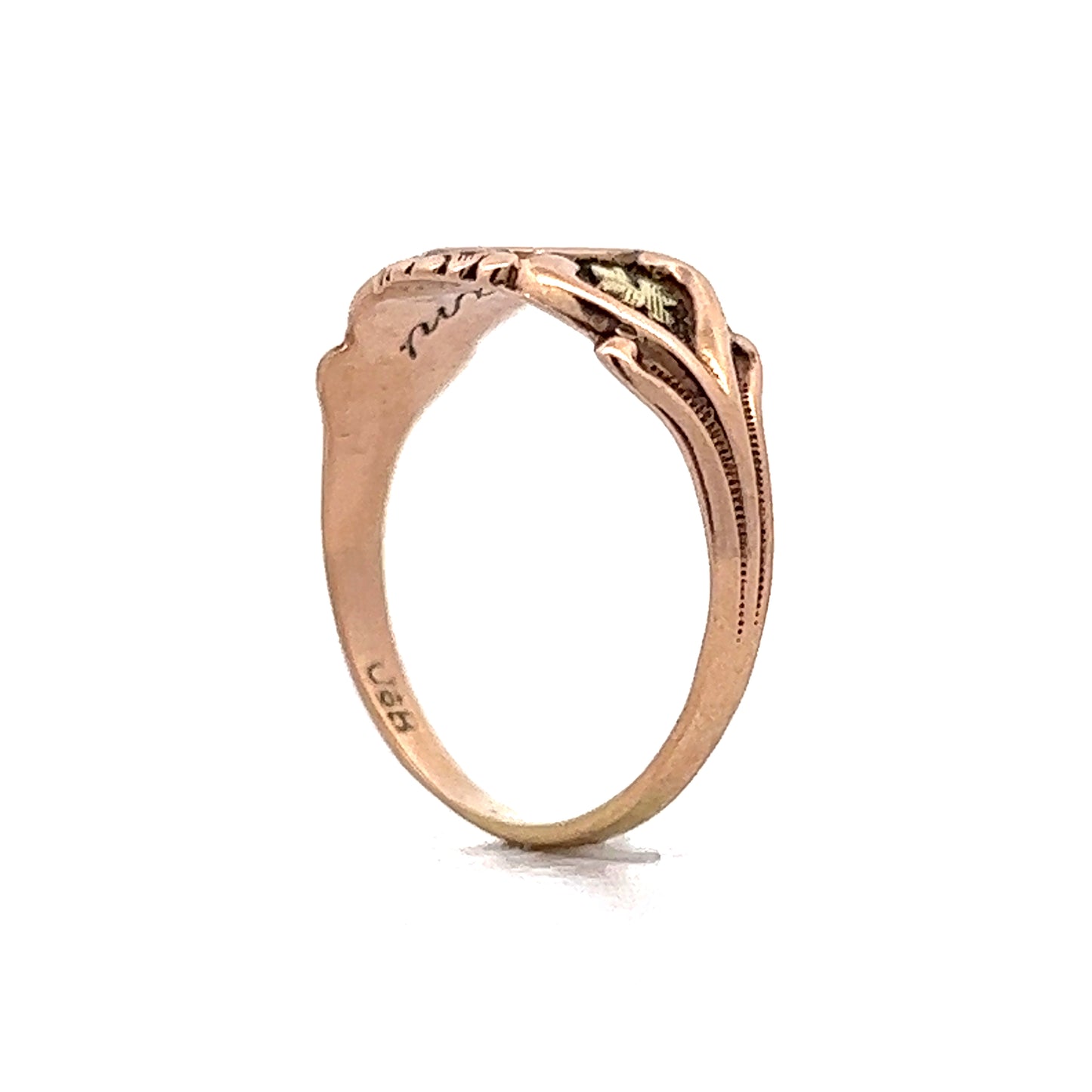 Antique Victorian Signet Ring in 10k Rose & Yellow Gold