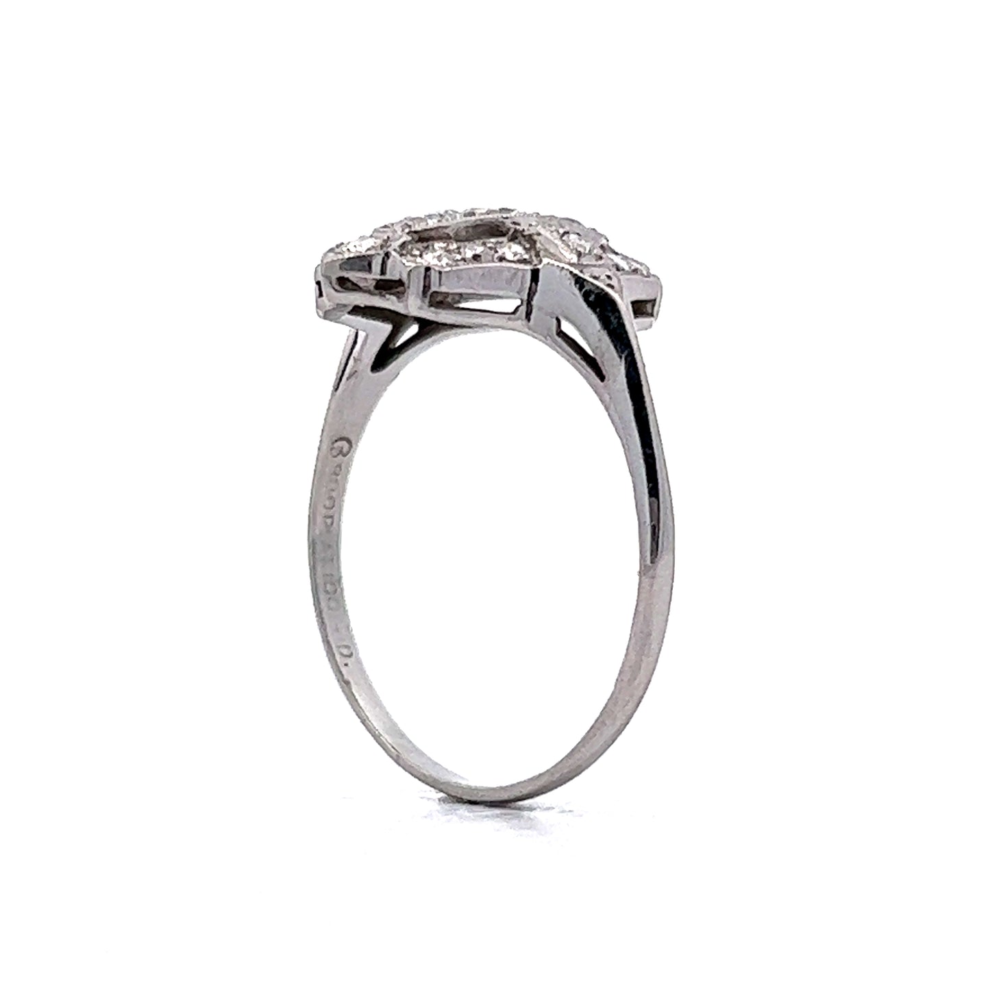 Vintage Art Deco Diamond Cocktail Ring in Platinum