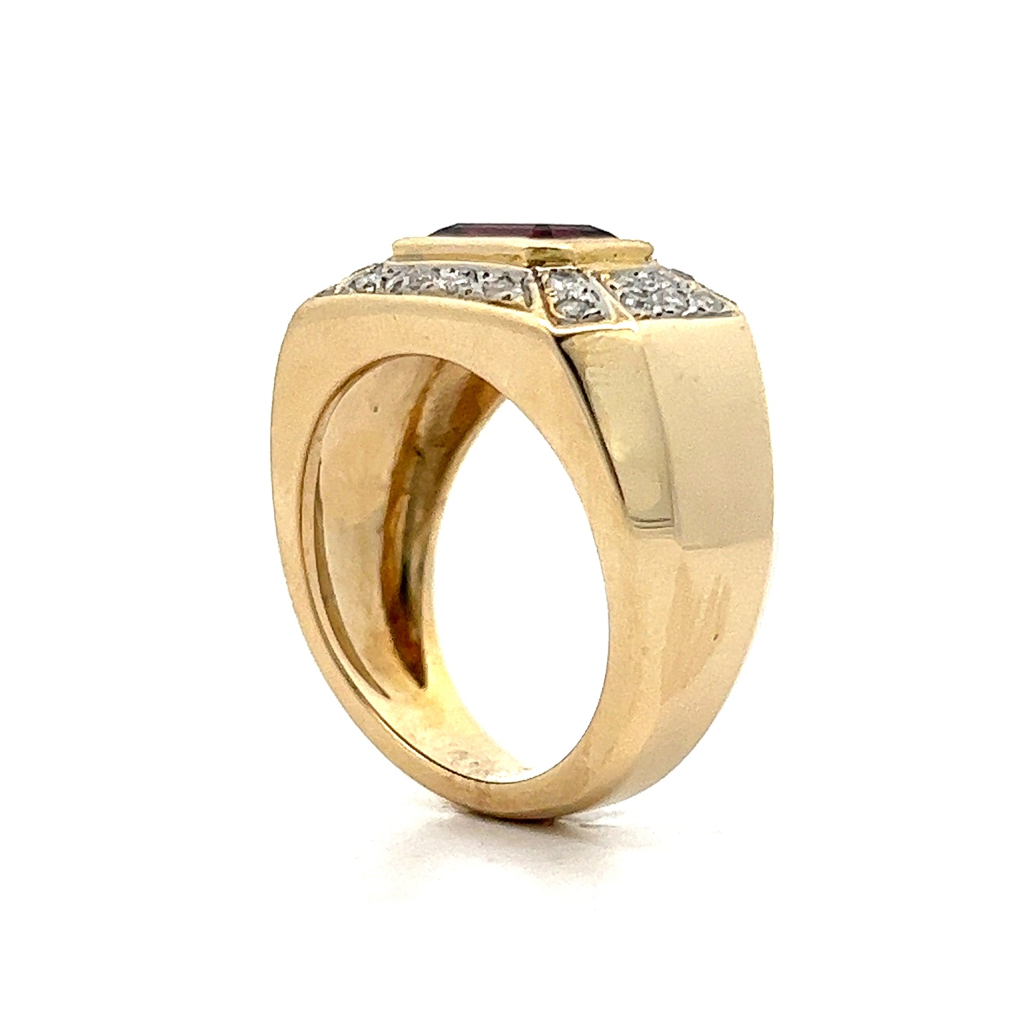 1.51 Pink Tourmaline Cocktail Ring in 14k Yellow Gold