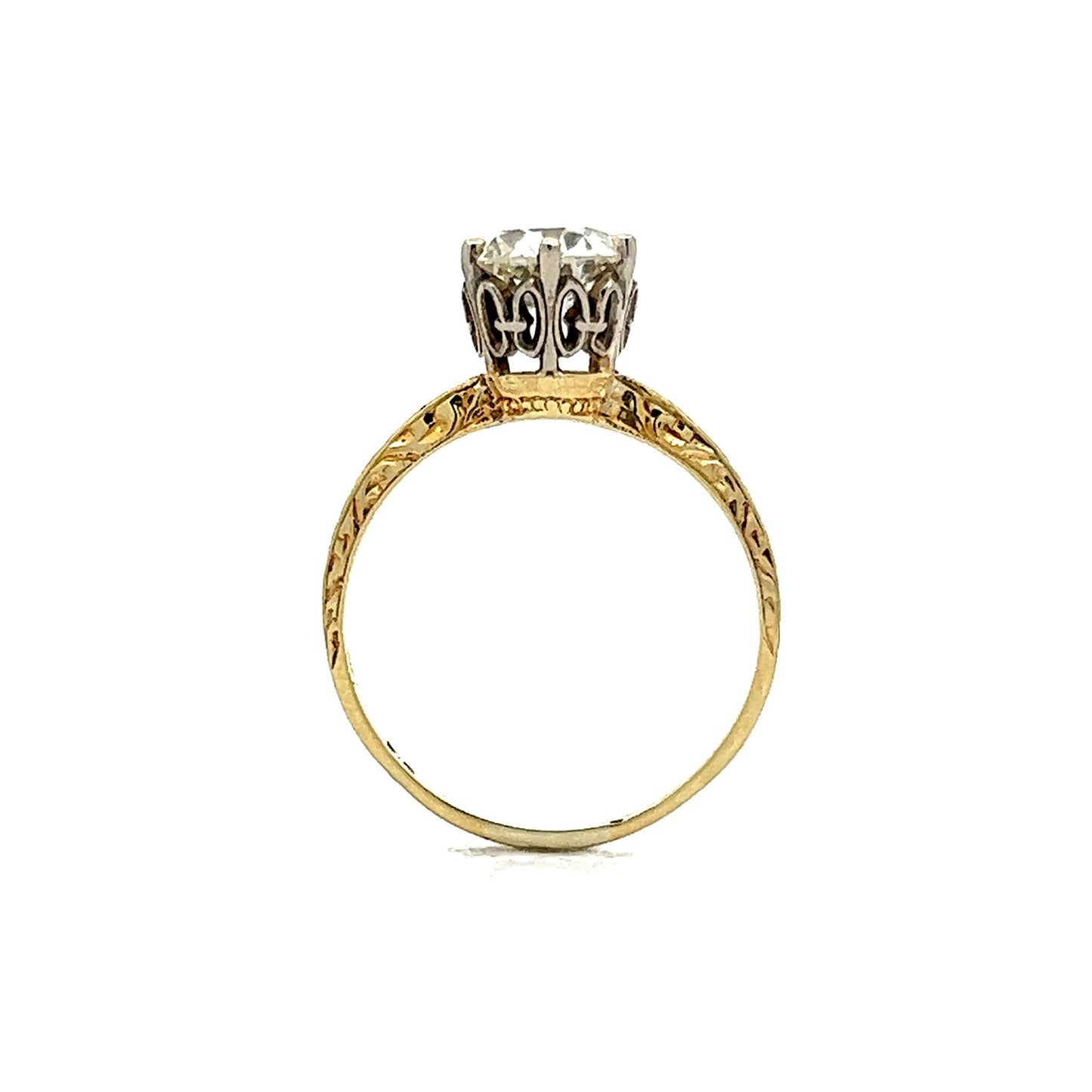 1.16 Art Deco Engagement Ring in 14k Yellow Gold