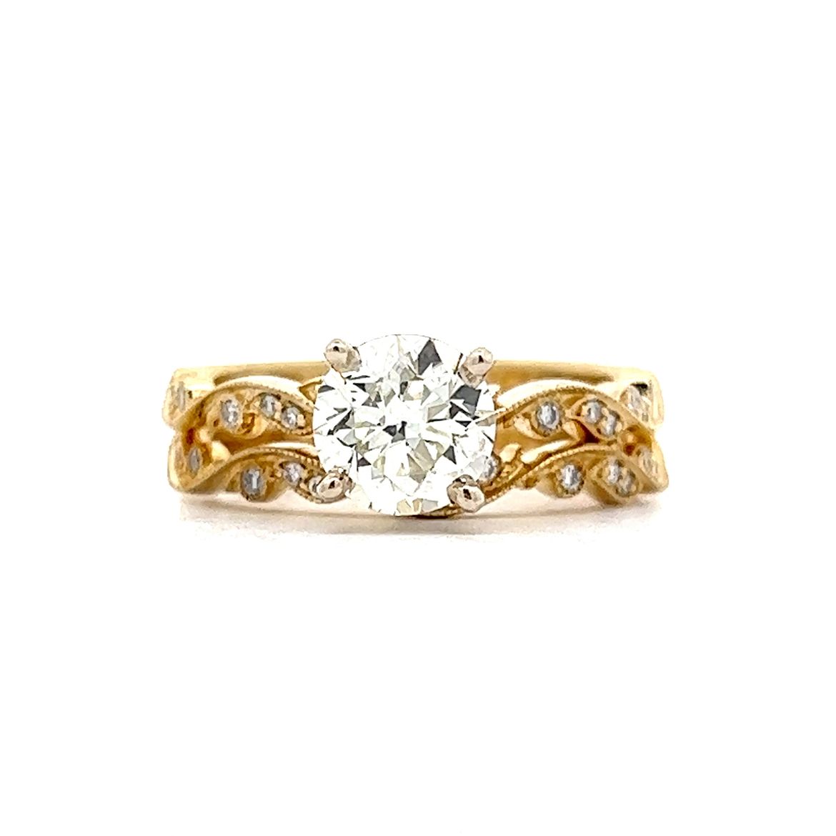 1.22 Old European Solitaire Engagement Ring in 14k Yellow Gold