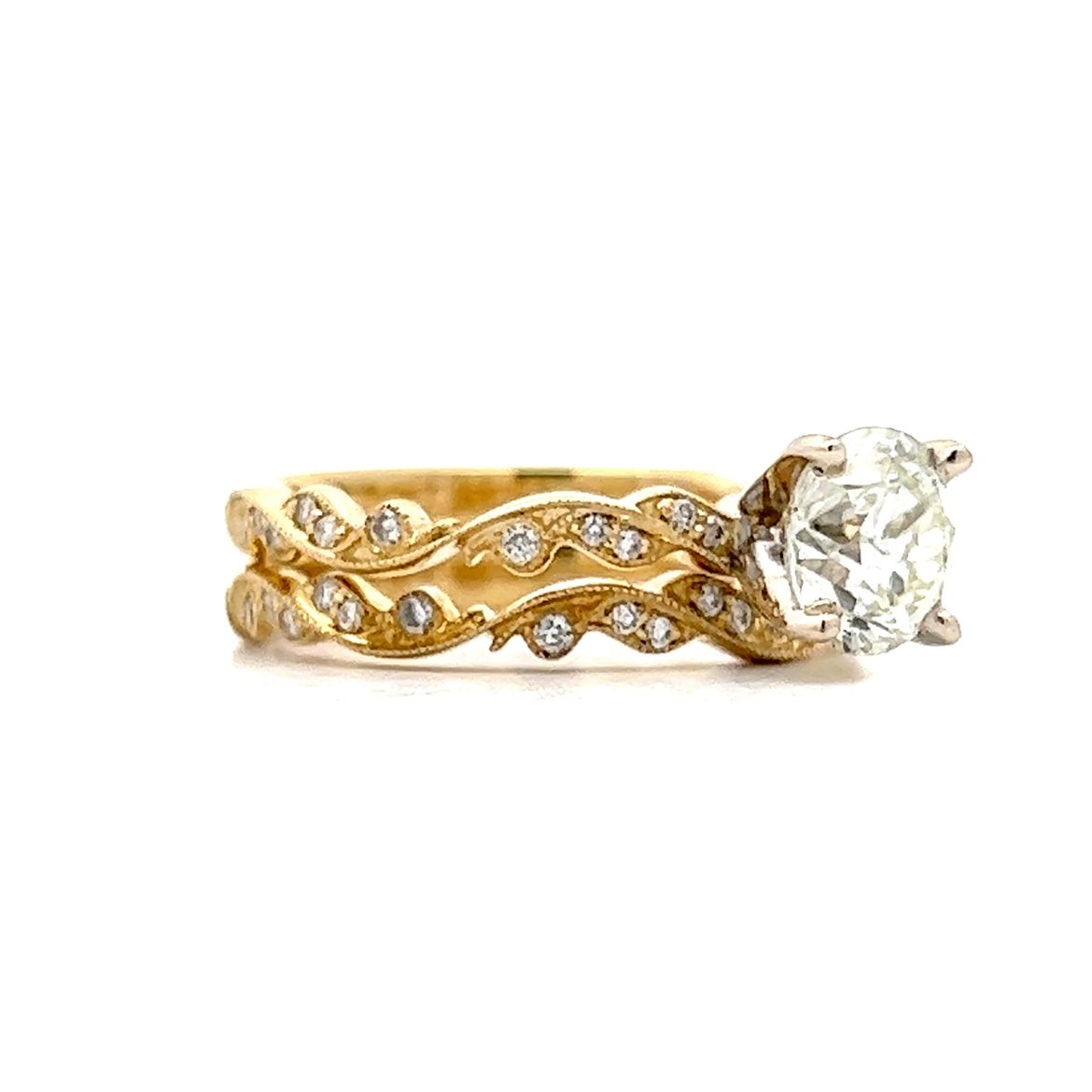 1.22 Old European Solitaire Engagement Ring in 14k Yellow Gold