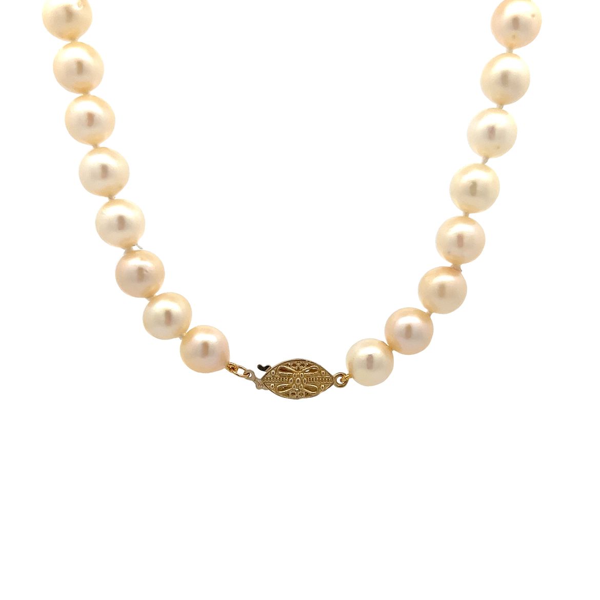 18 Inch Pearl Necklace Strand in 14k Yellow Gold