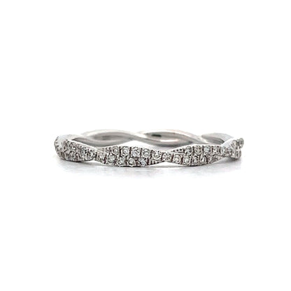 .29 Twisted Pave Wedding Band in 14k White Gold