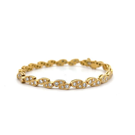 1.14 Round Brilliant Diamond Bracelet in 14k Yellow Gold