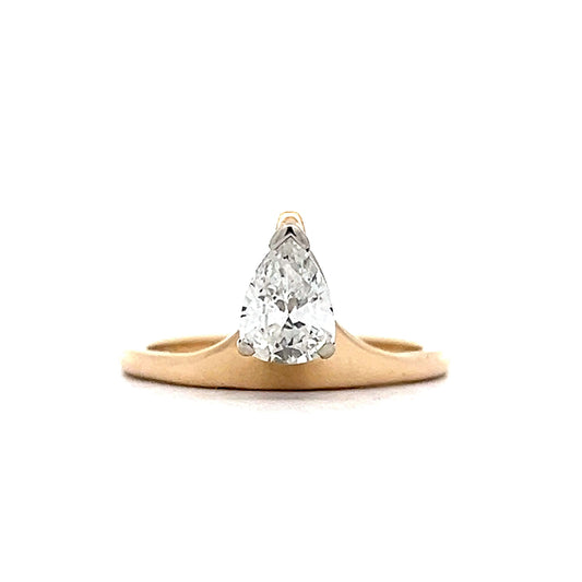 .76 Pear Diamond Solitaire Engagement Ring in Yellow Gold
