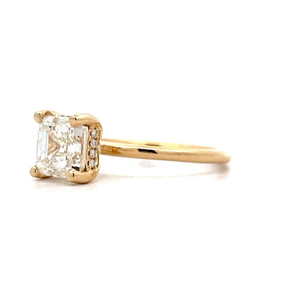 2 Carat Asscher Cut Engagement Ring in 14k Yellow Gold