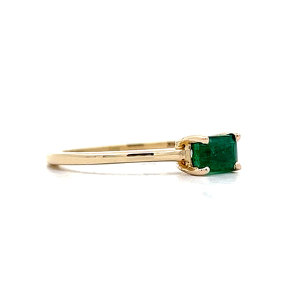 .56 Emerald Stacking Ring in 14k Yellow Gold