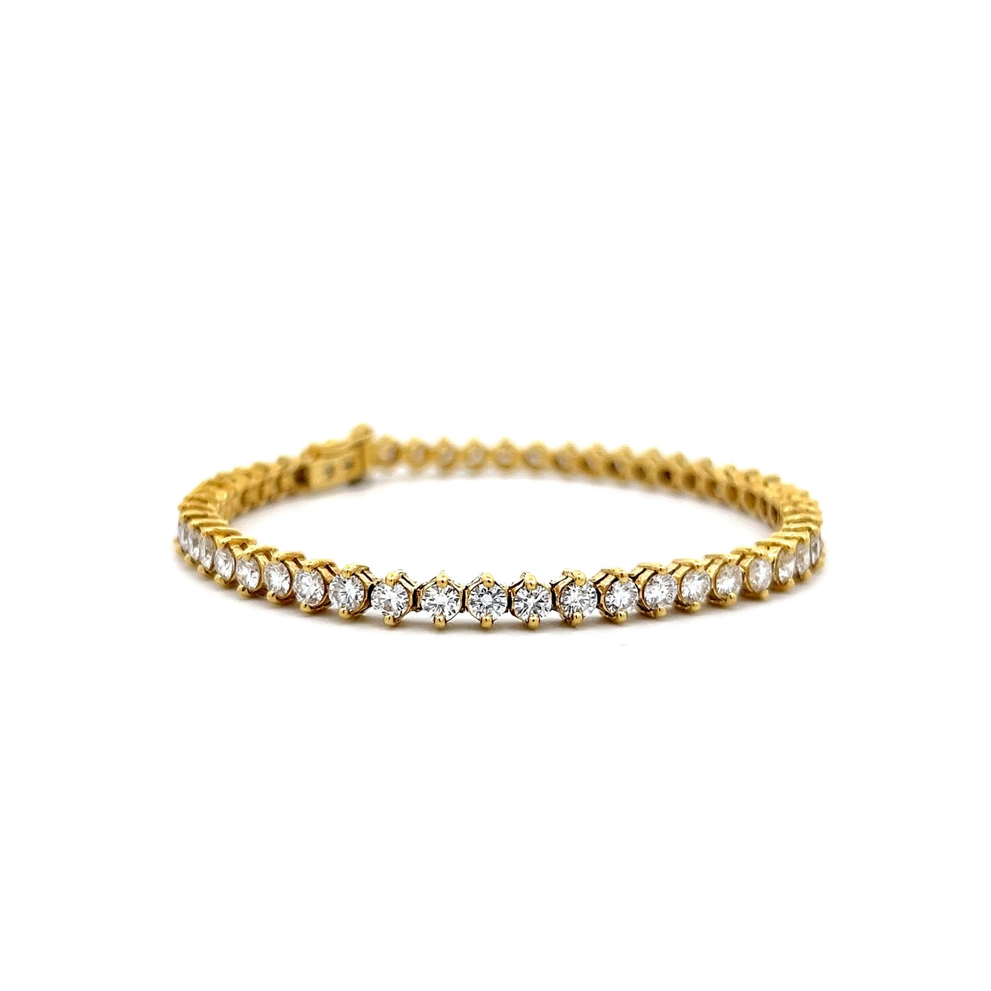 5.20 Round Diamond Tennis Bracelet in 14k Yellow Gold