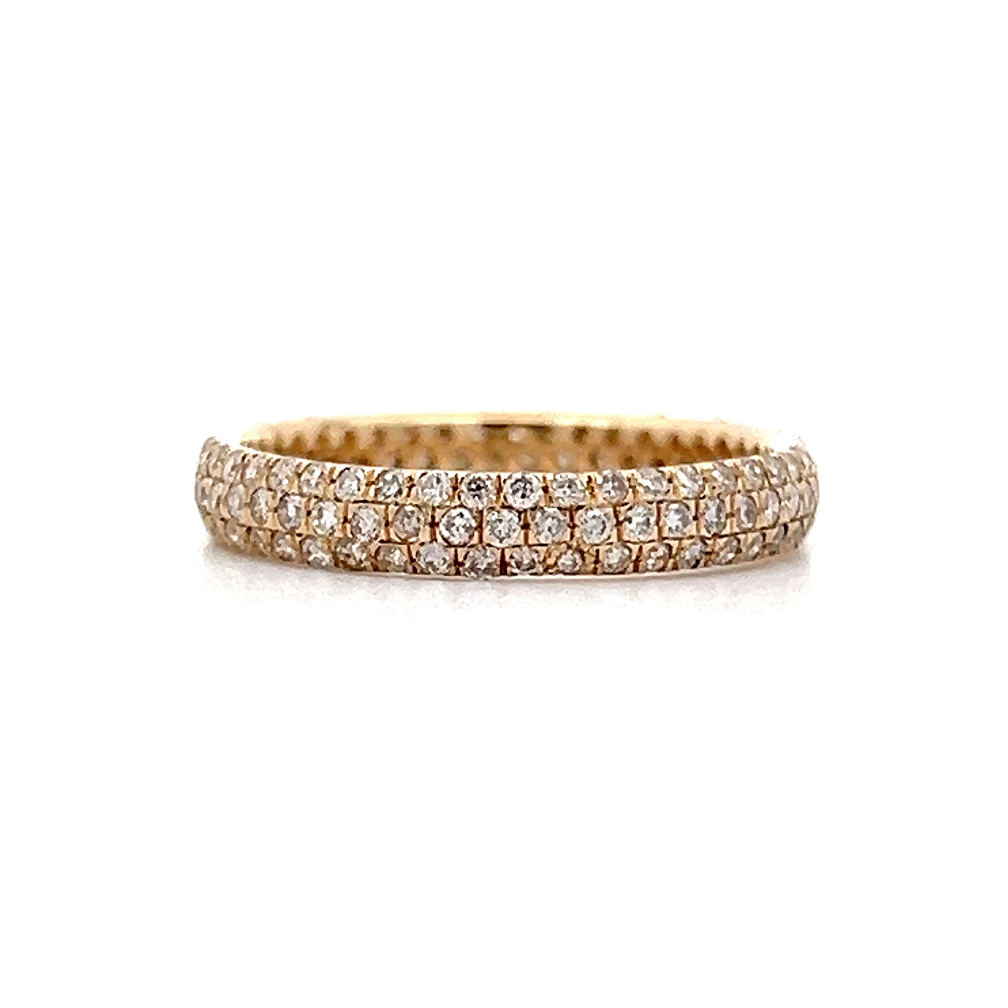 Eternity Pave Diamond Band in 14k Yellow Gold – Filigree Jewelers