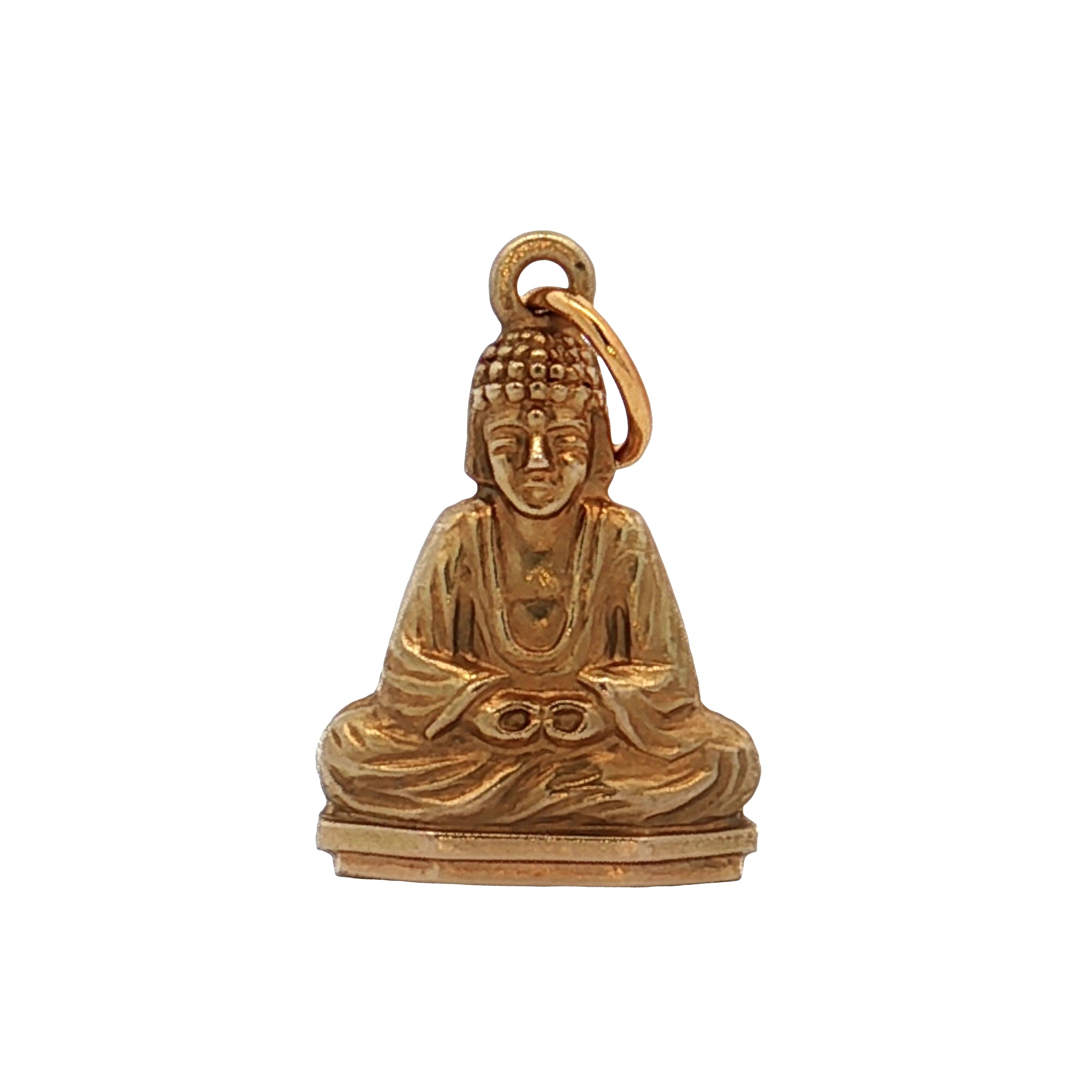 14K Yellow Gold Buddha Pendant – No Stone, Made In USA, Surano Design