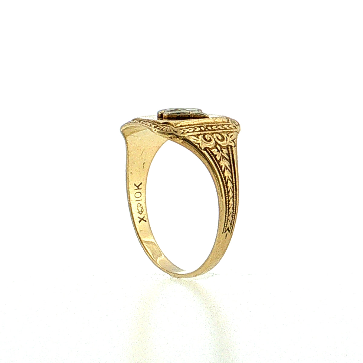 Vintage Mid-Century Shriner's Signet Ring Two-Tone 10k