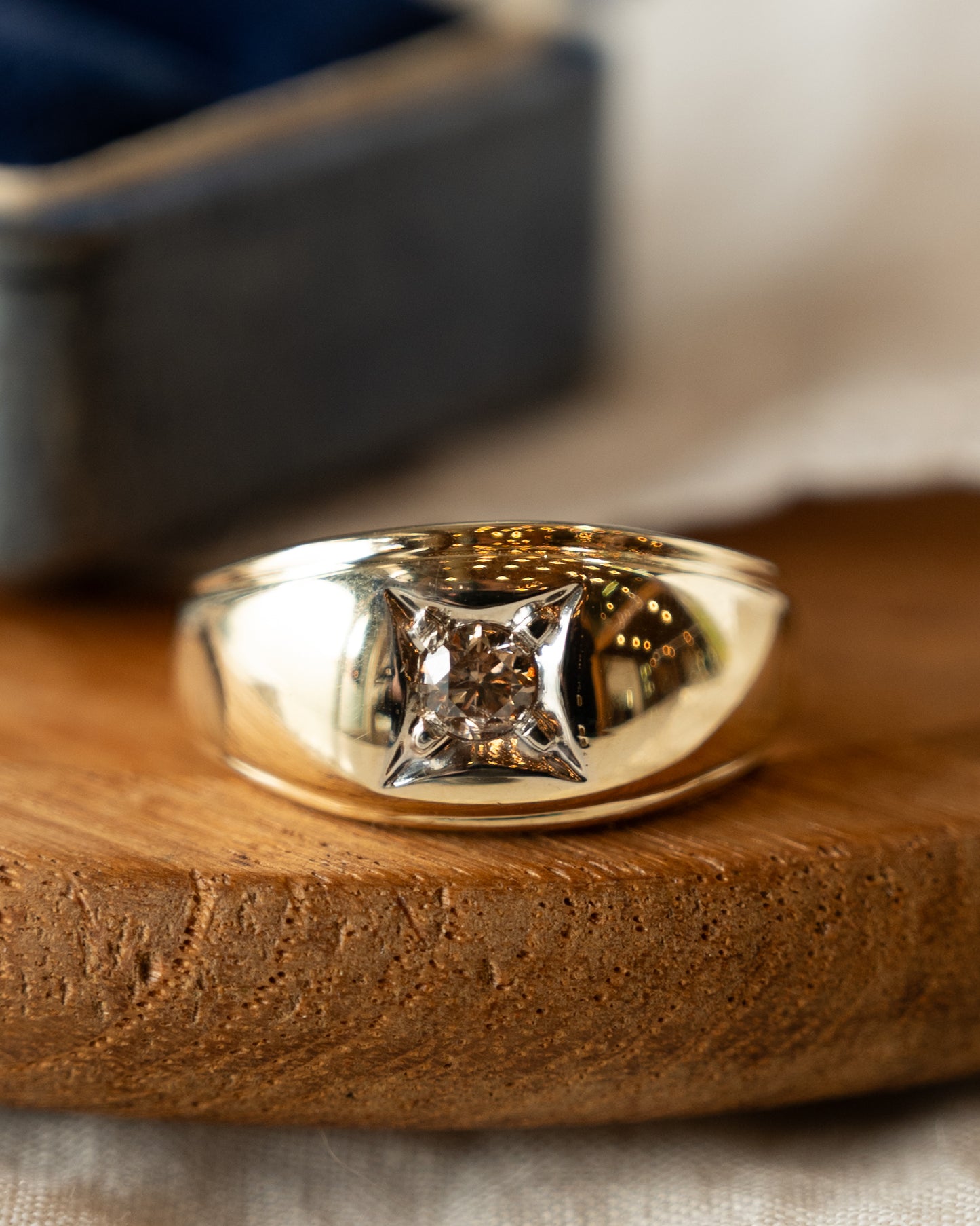 .30 Vintage Mid-Century Diamond Men's Ring 14k