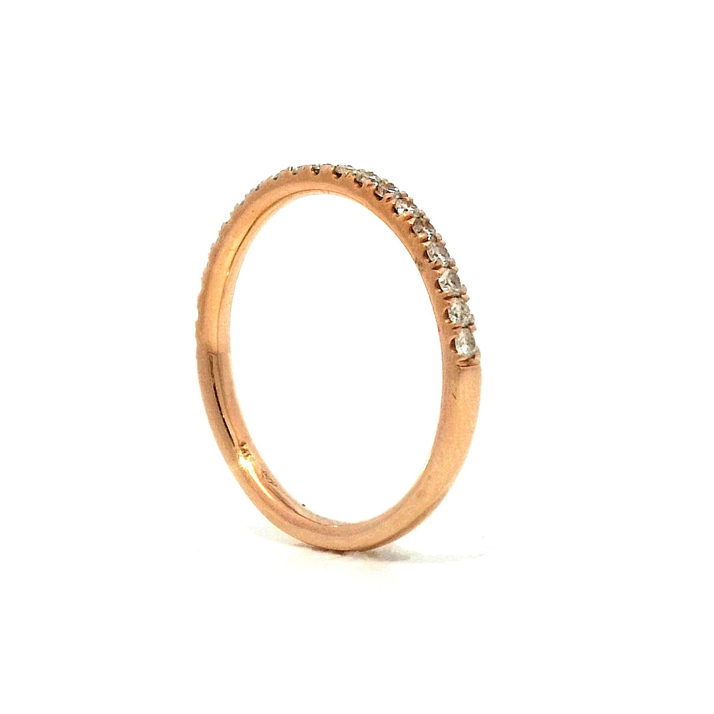 .28 Straight Line Diamond Wedding Band in Rose Gold