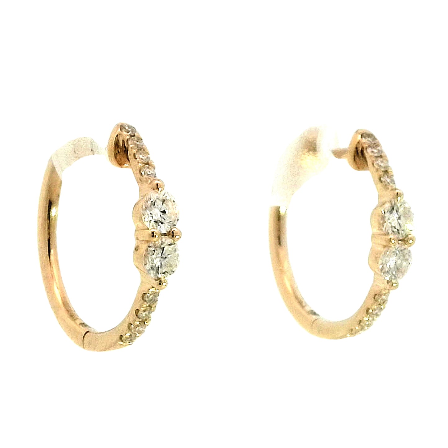 .30 Round Diamond Hoop Earring in 14k Yellow Gold
