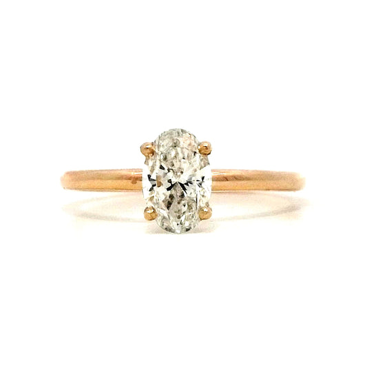 .94 Oval Diamond Solitaire Engagement Ring in 14k Yellow Gold