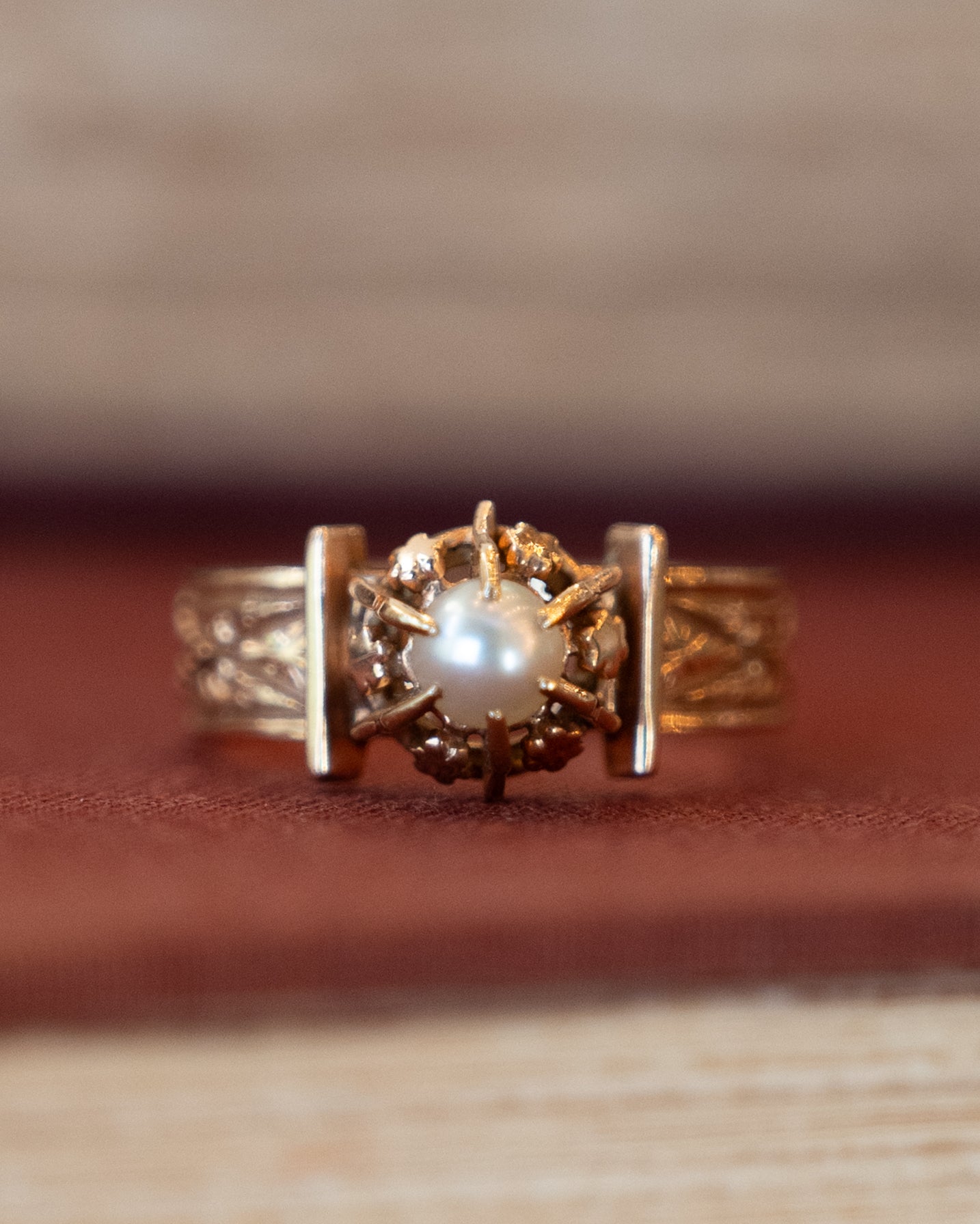 Antique Victorian Pearl Ring 14k Rose Gold