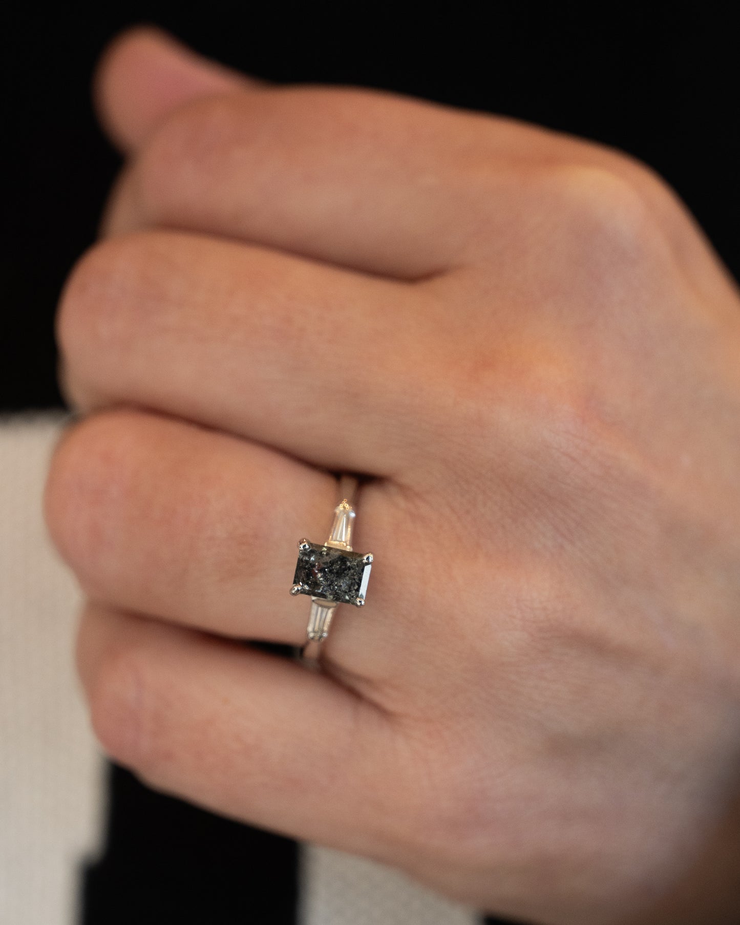 1.17 Vintage Emerald Cut Diamond Engagement Ring Platinum