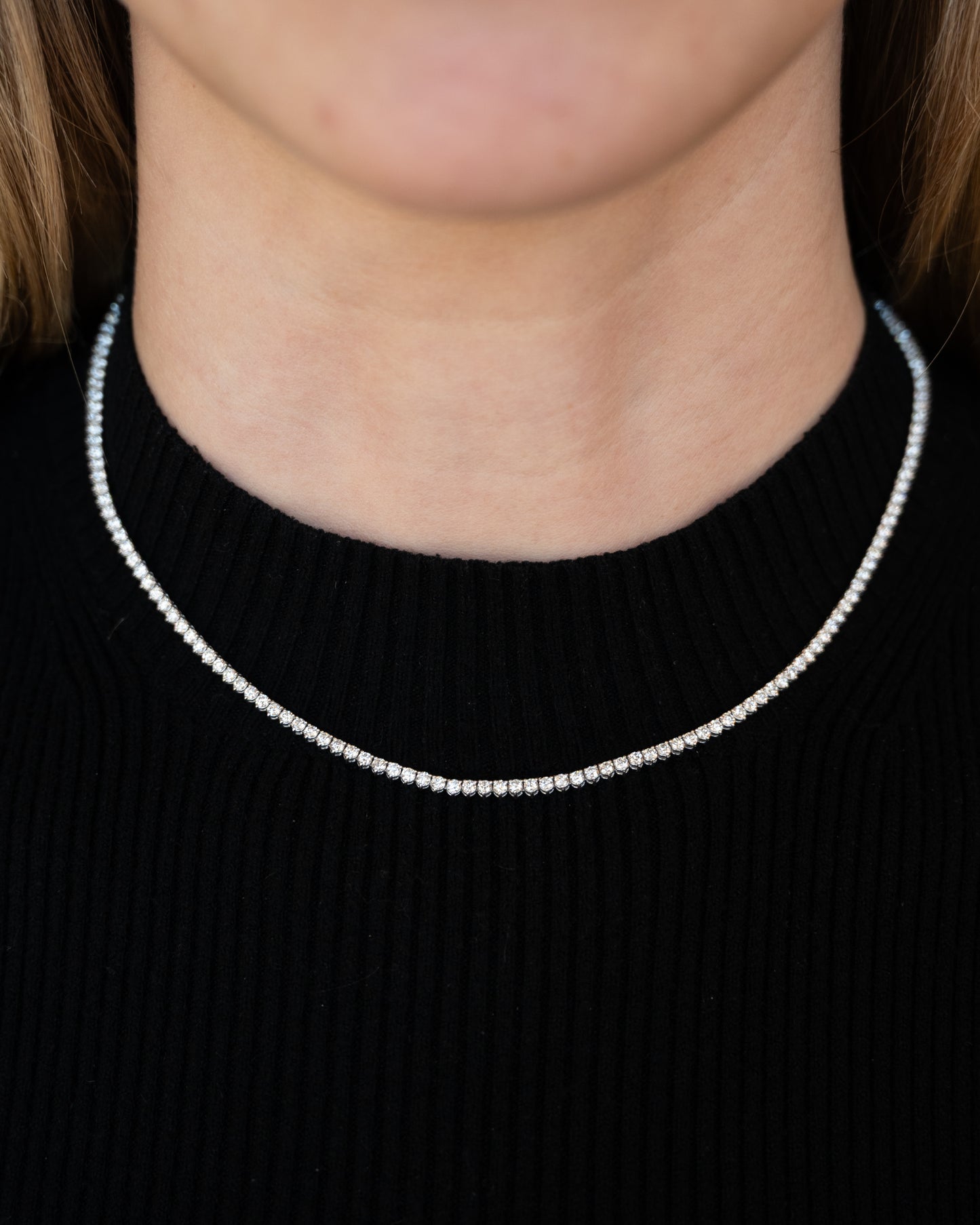 5.25 Diamond Tennis Necklace 14k White Gold