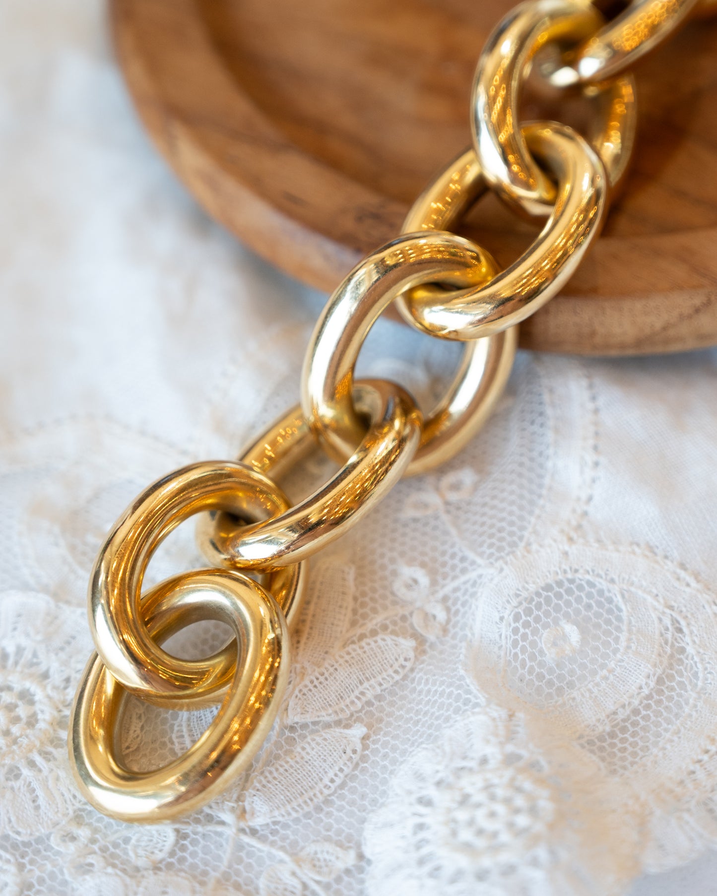 Oversized Link Statement Bracelet 18k Yellow Gold