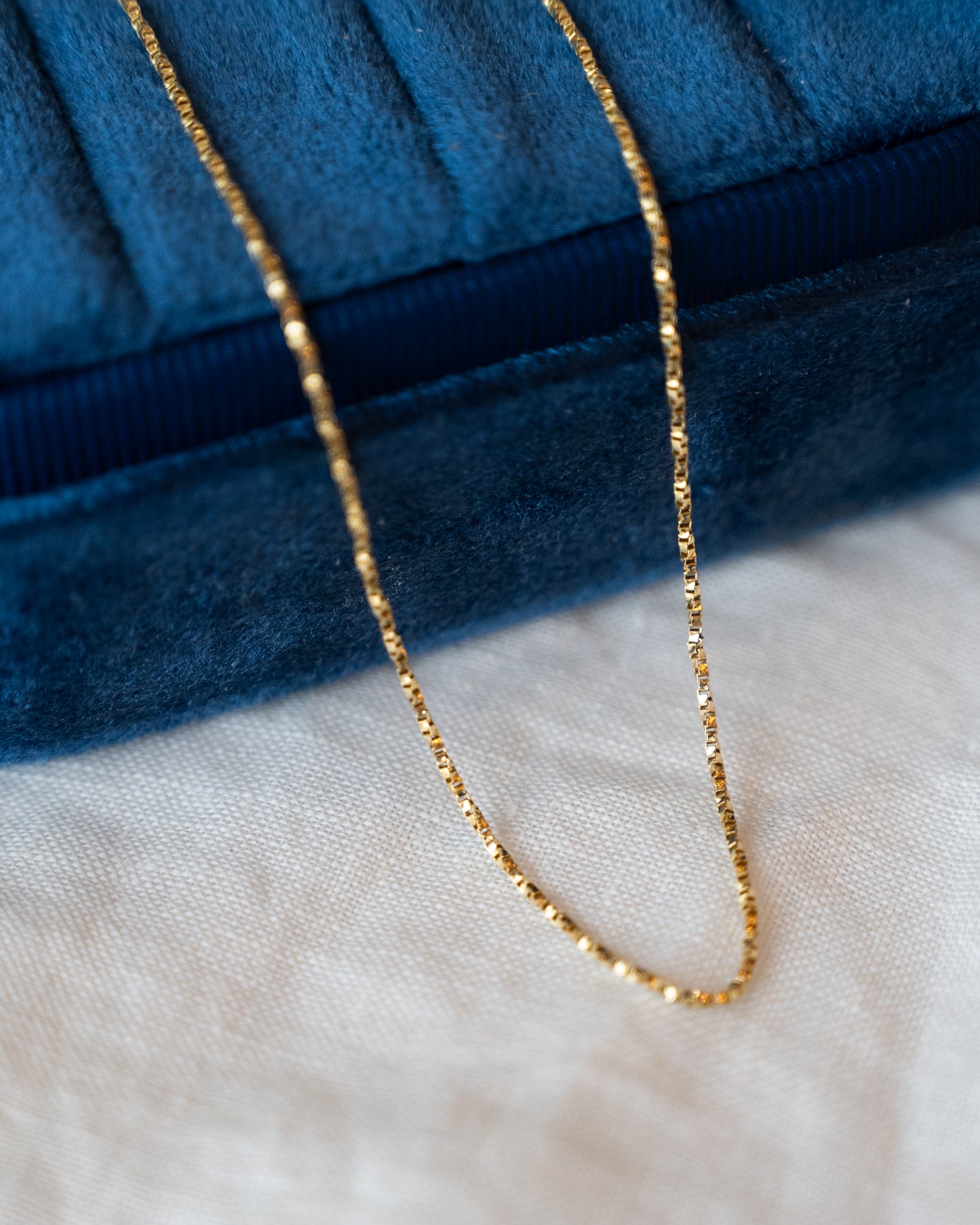 16.75" Twisted Box Chain Necklace 14k Yellow Gold