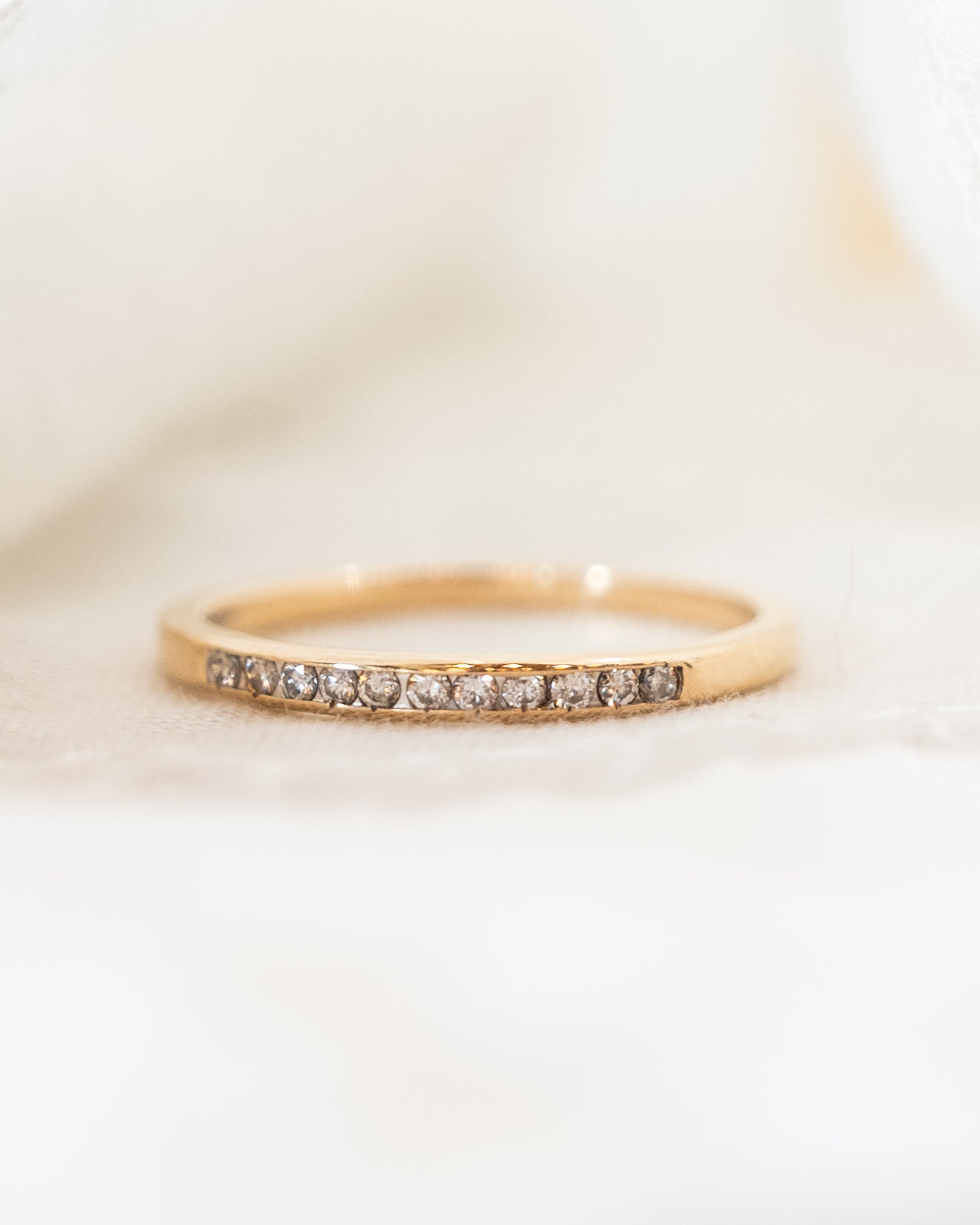 .17 Channel Set Diamond Wedding Band 14k Yellow Gold