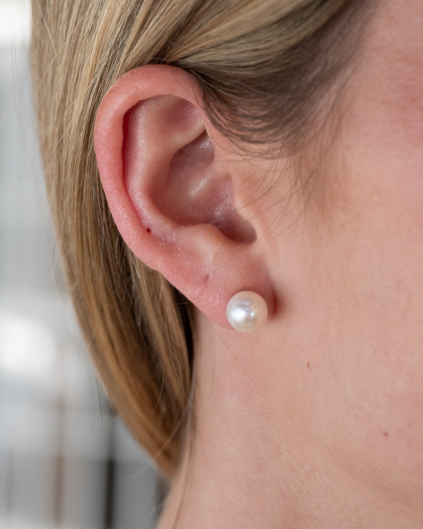 8mm Freshwater Pearl Stud Earrings 14k Yellow Gold
