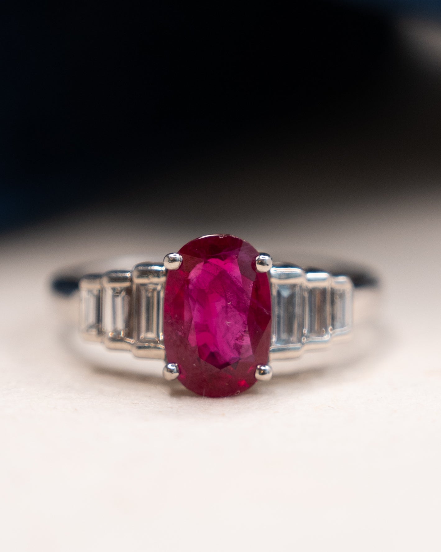 2.03 GIA Burma Ruby Engagement Ring Platinum