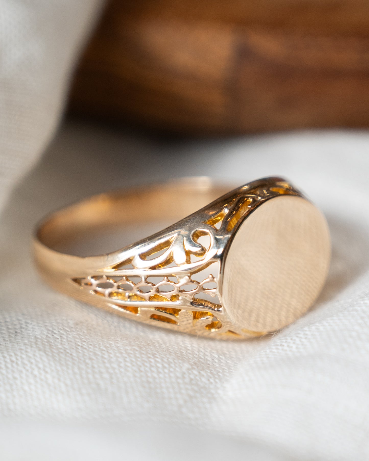 Vintage Mid-Century Signet Ring 10k Yellow Gold