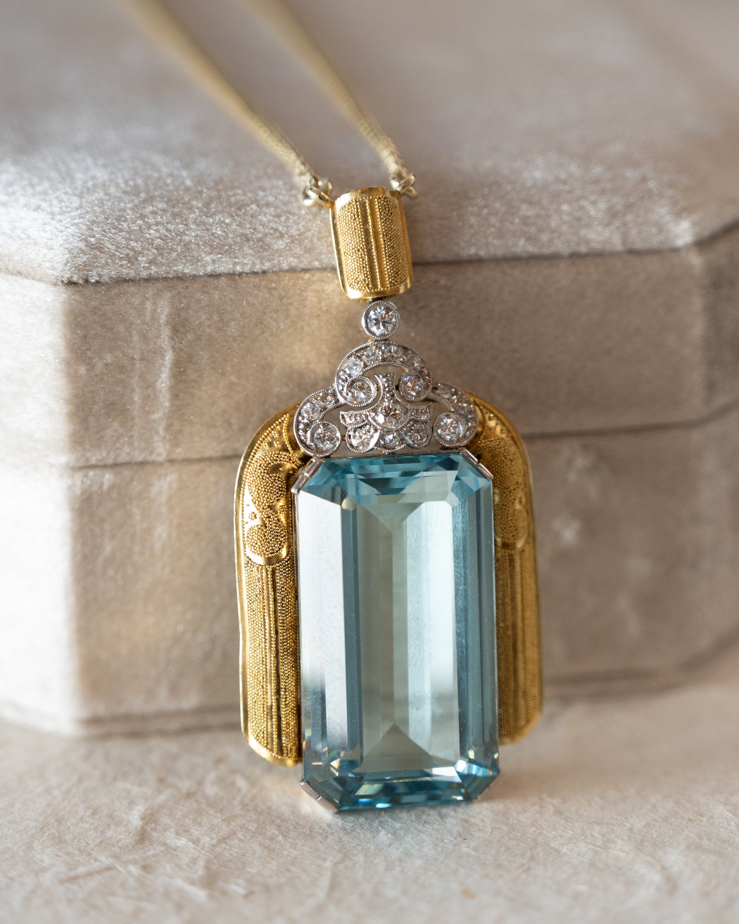50 Carat Vintage Santa Maria Aquamarine Pendant 18k
