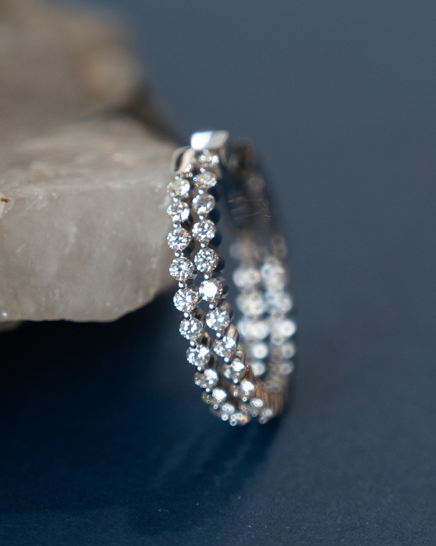 1 Carat Diamond Inside-Out Hoop Earrings 14k