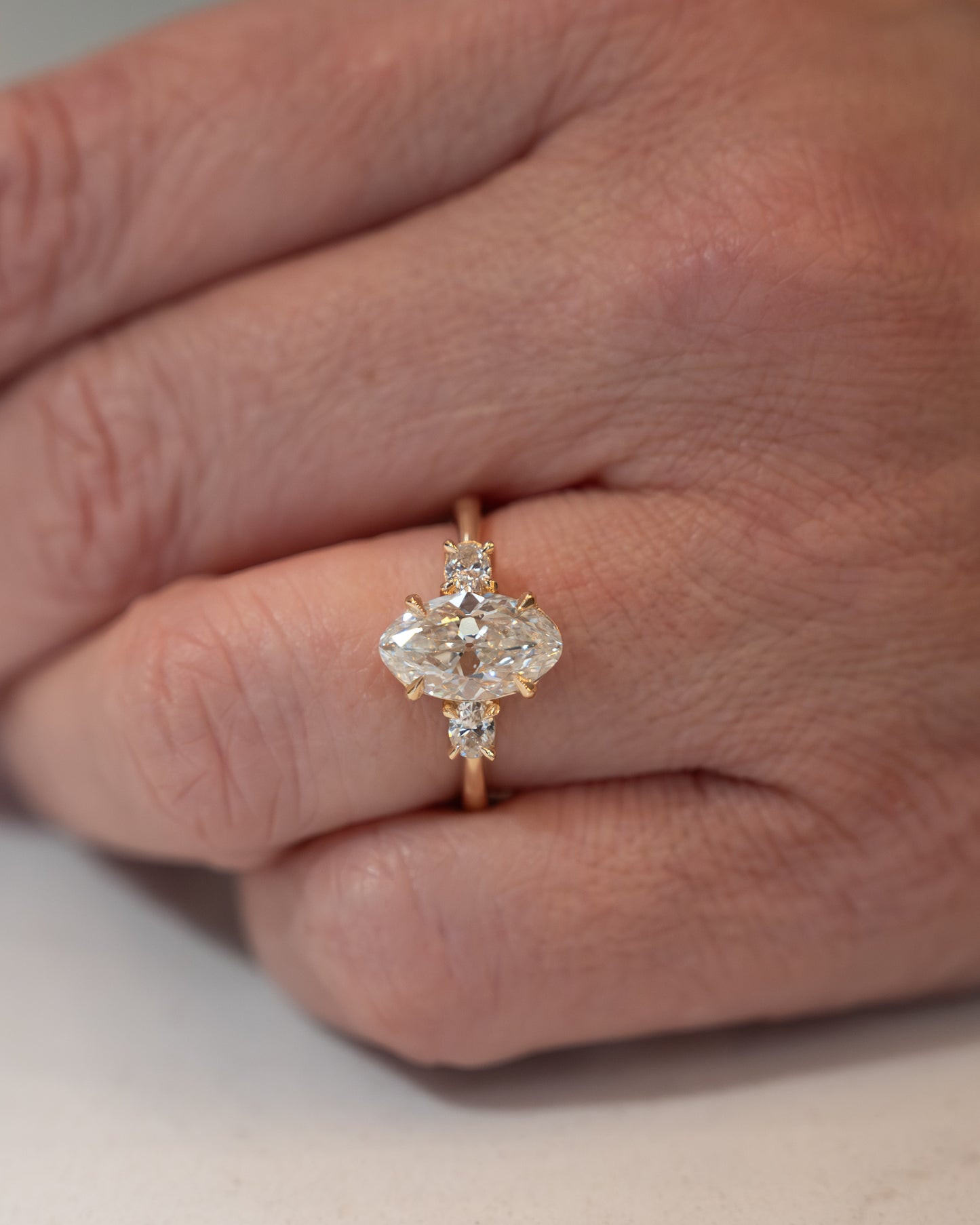 2.03 Moval Diamond Engagement Ring 14k