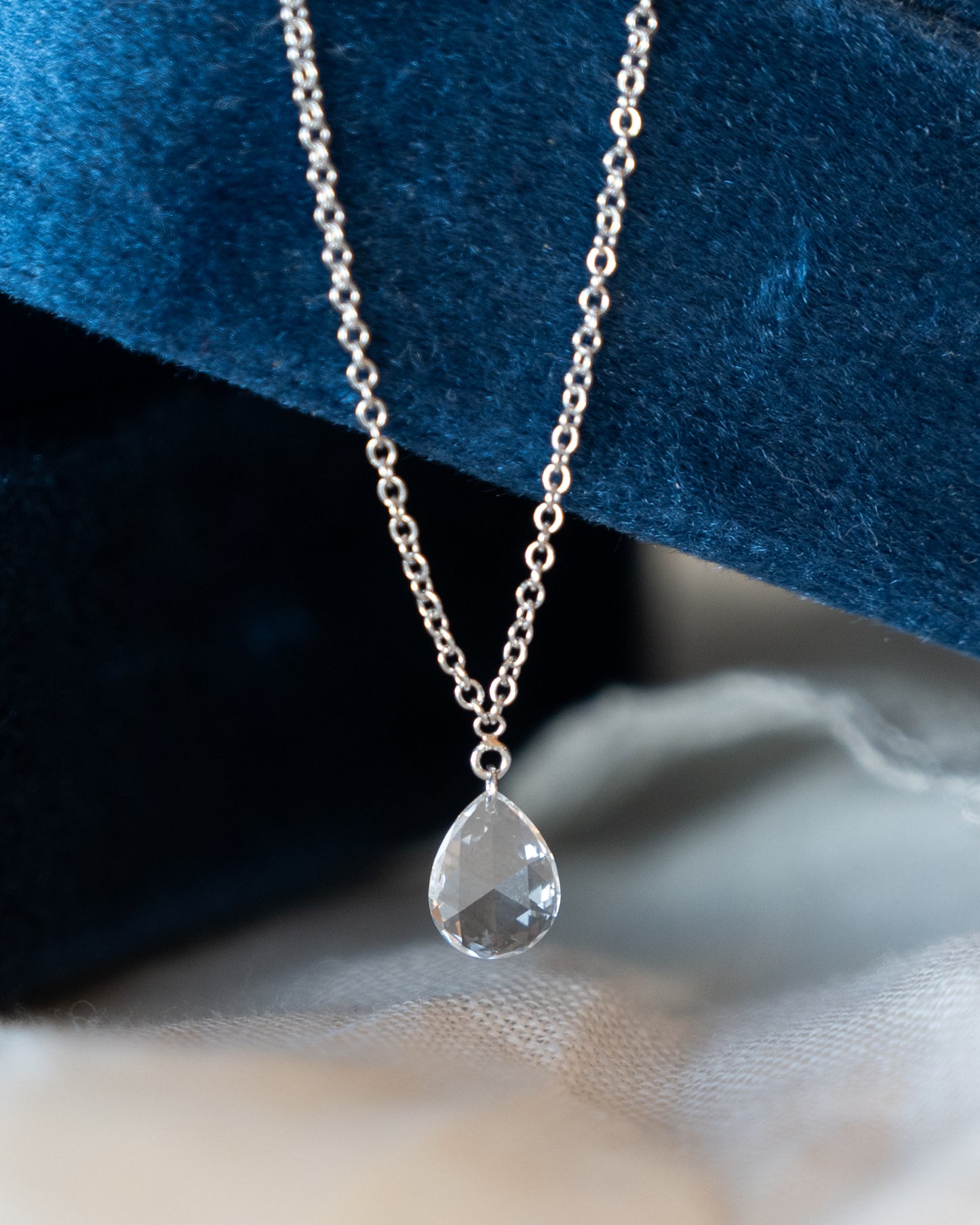 .28 Pear Diamond Pendant Necklace 14k White Gold
