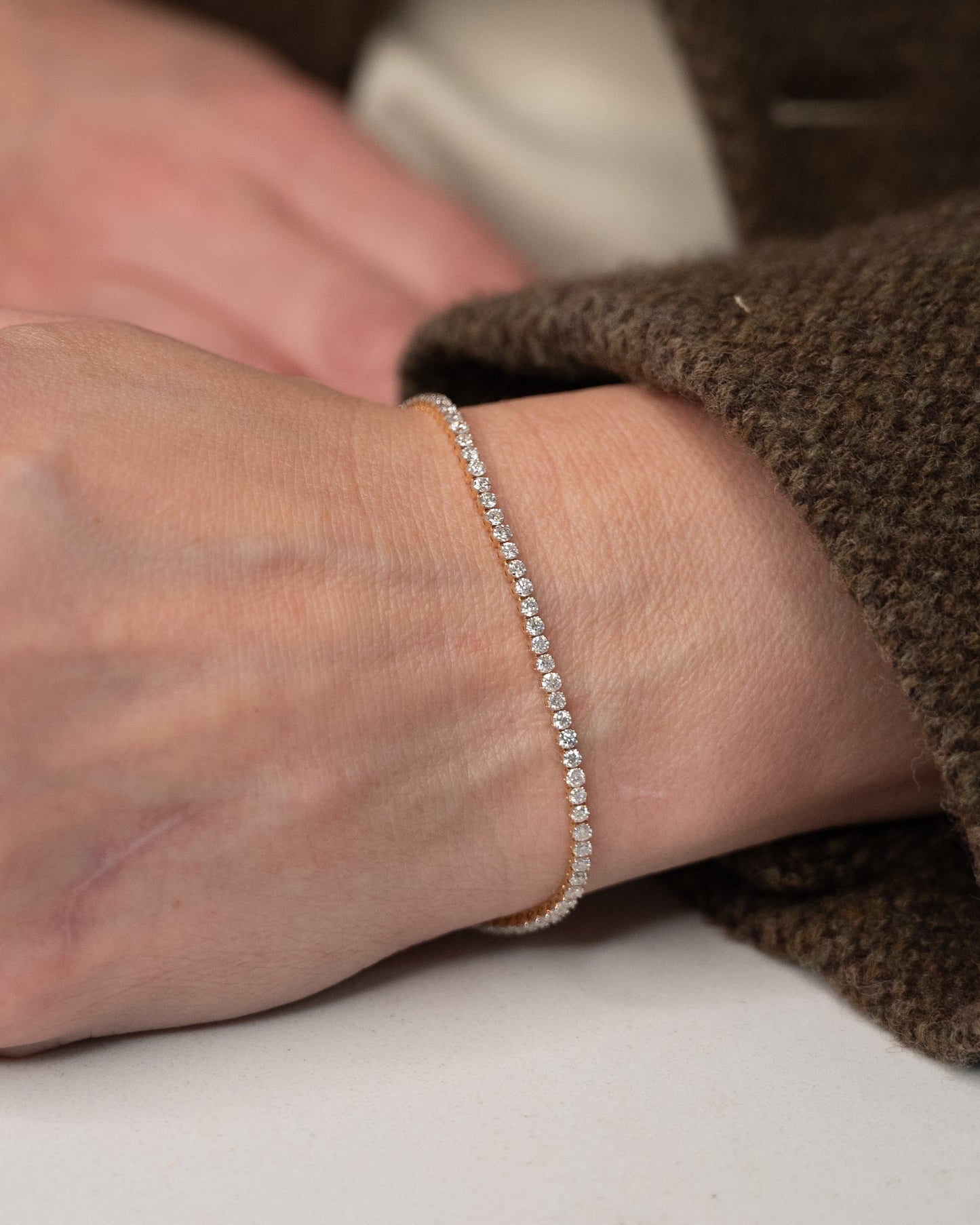 2.50 Round Brilliant Diamond Tennis Bracelet 14k