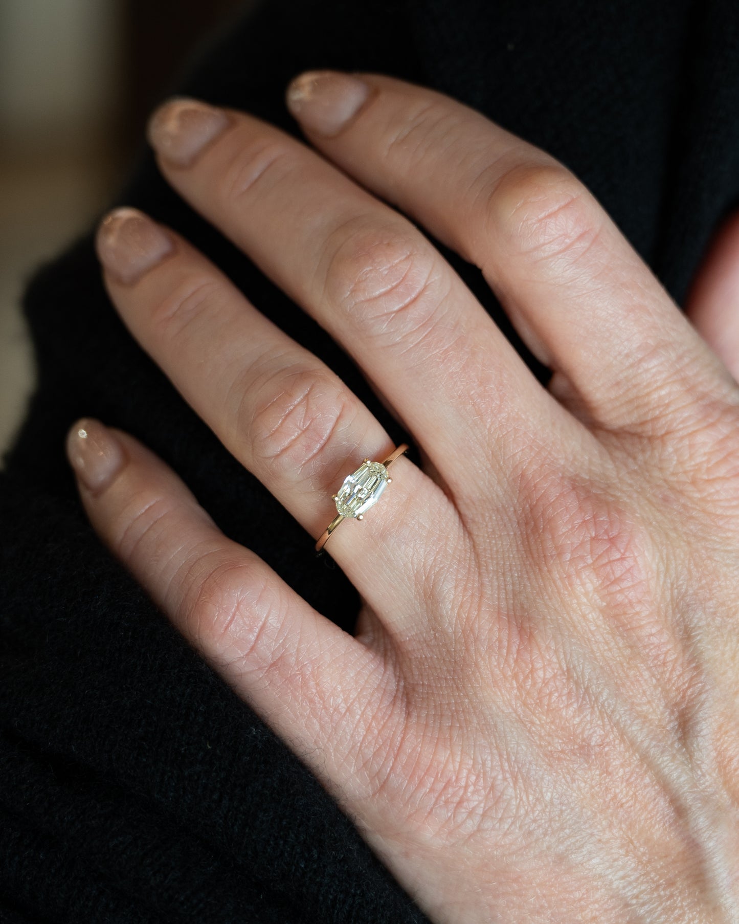 1.20 Oval Step Cut Diamond Engagement Ring in 14k