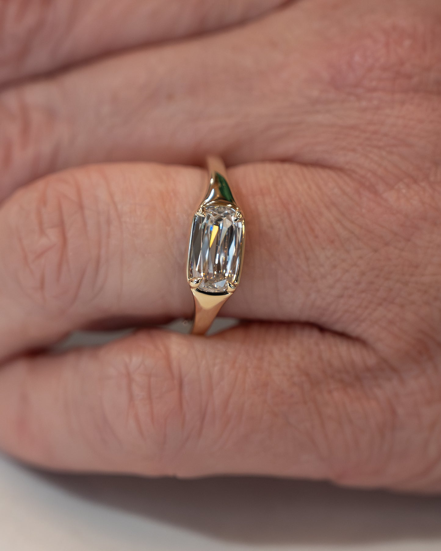 1.01 Cushion Diamond Engagement Ring in 14k Yellow Gold