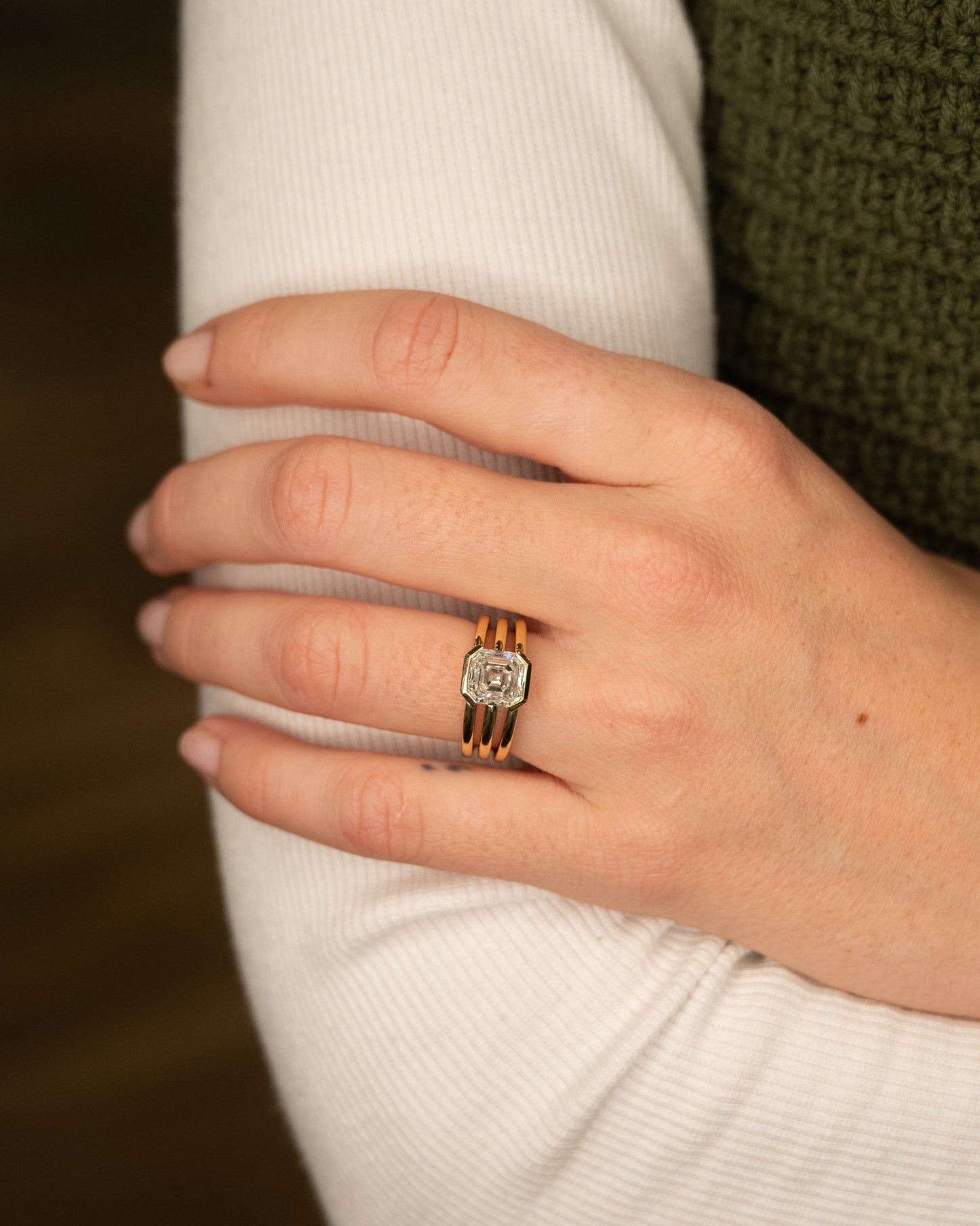 3.03 GIA Asscher Diamond Engagement Ring 18k