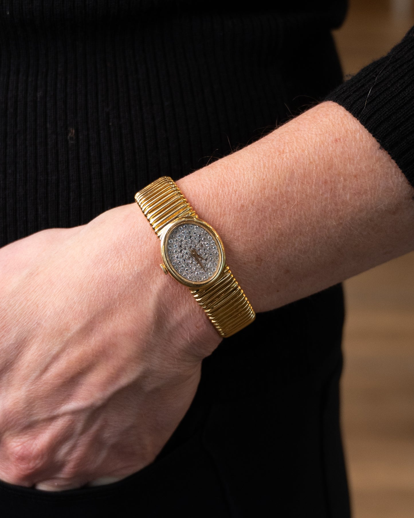 1980s Piaget Ladies Diamond Face Watch