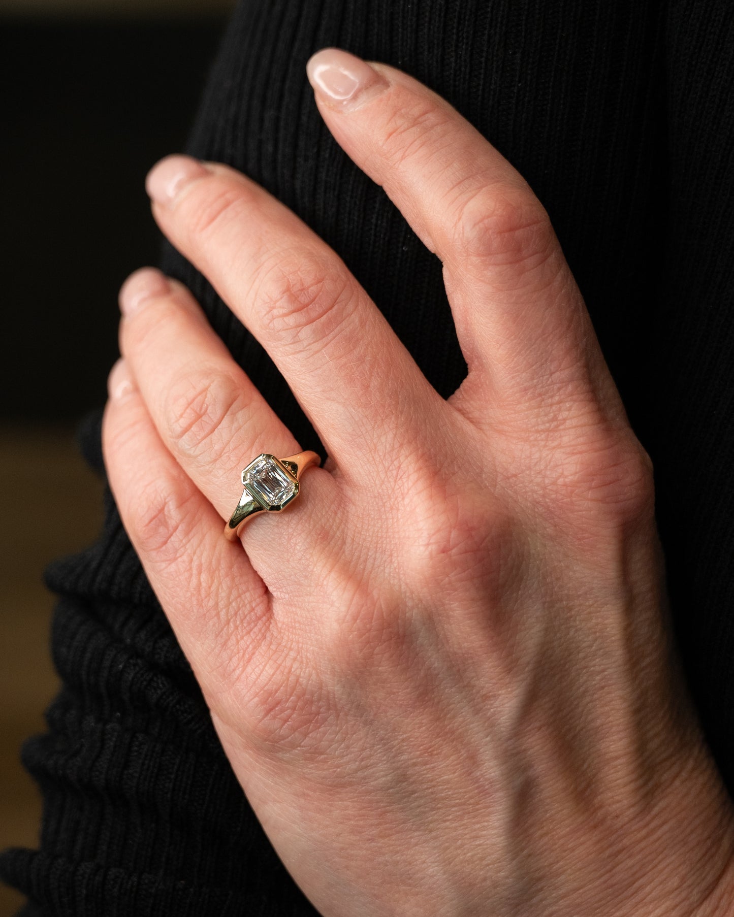 1.52 Emerald Cut Diamond Engagement Ring 14k