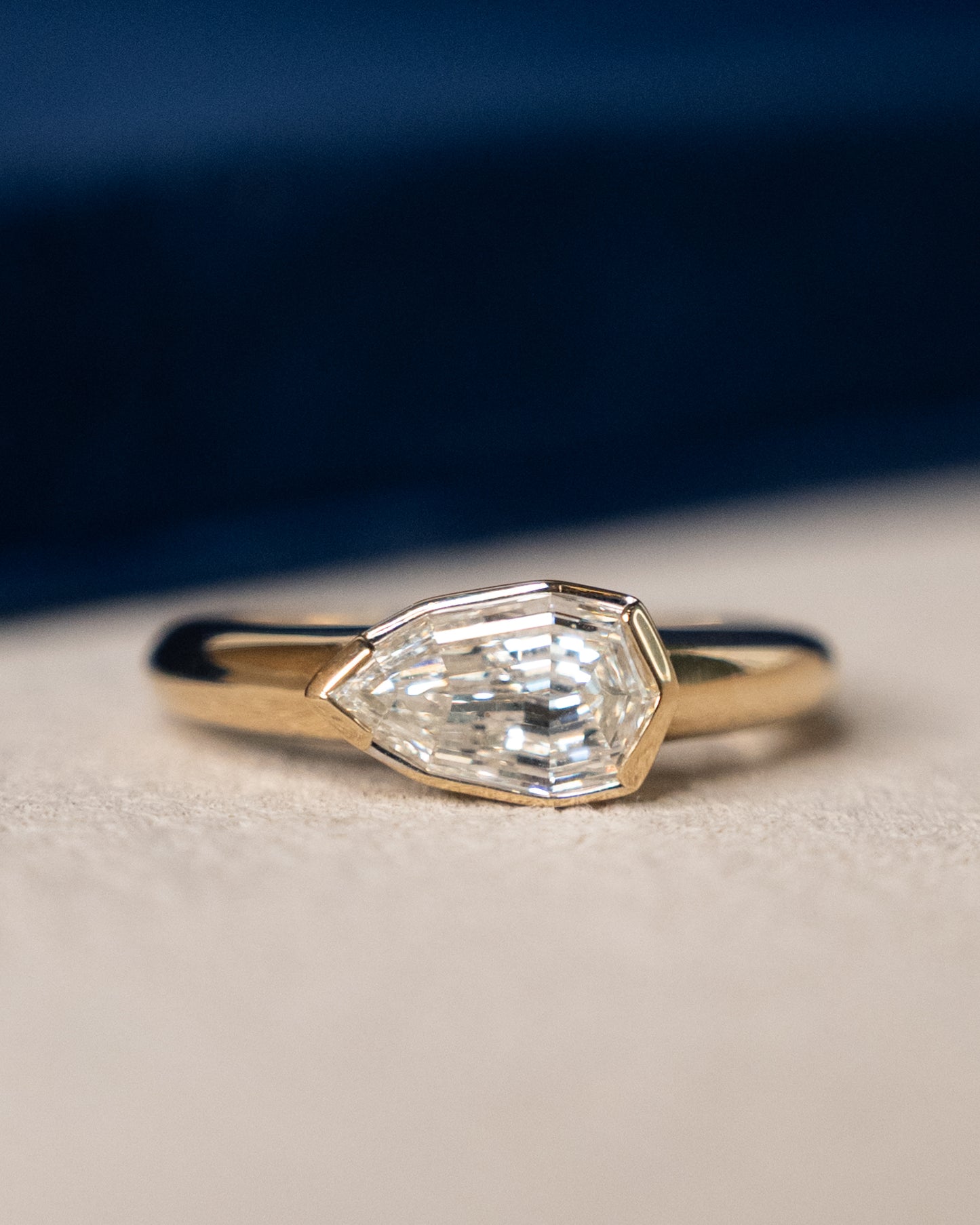 1.14 GIA Pear Step Cut Diamond Engagement Ring 14k